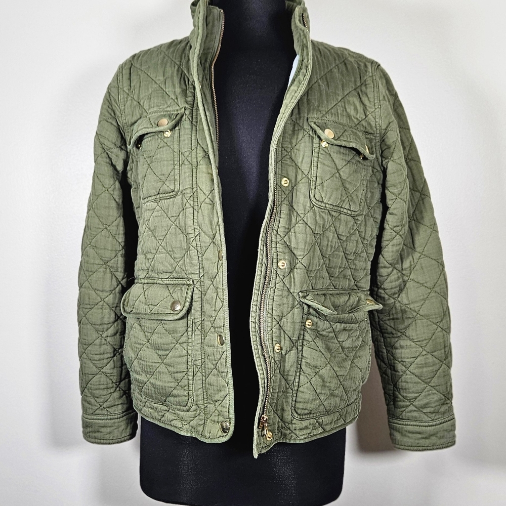 J. Crew Quilted Downtown Field Jacket M 💯 Cotton - Picture 12 of 12